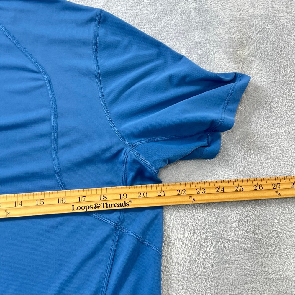 Mountain Hardwear Wicked Tech T-Shirt Mens Medium Blue Short Sleeve Hiking Tee - Picture 8 of 10